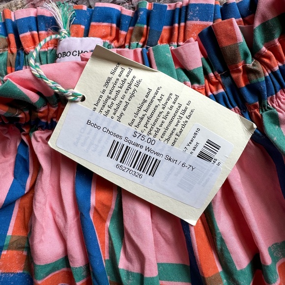 Bobo Choses Pink Plaid Skirt 6-7Y Girls NWT - Picture 3 of 6